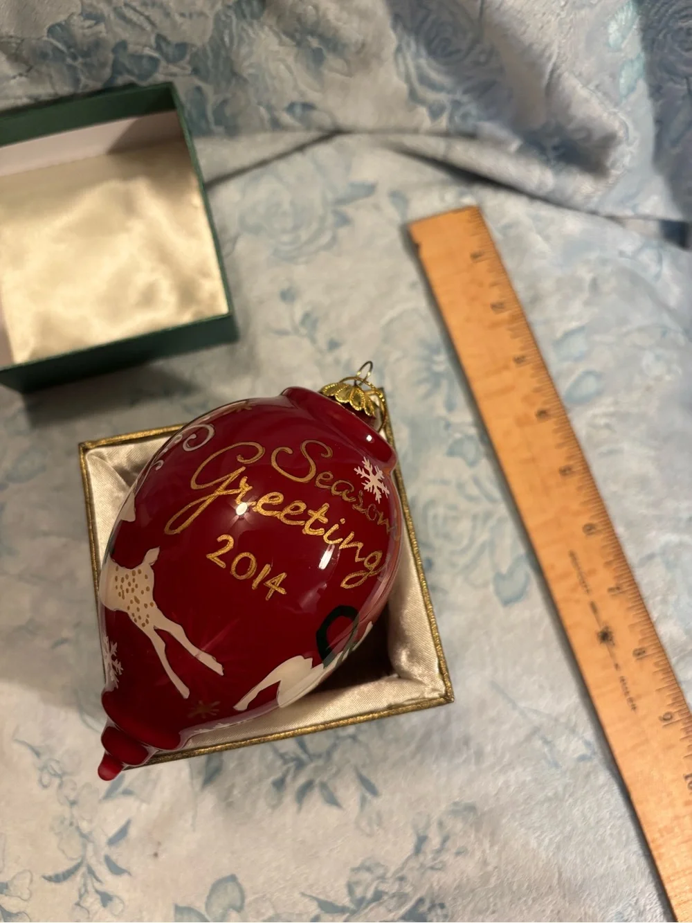 Season's Greeting 2014 Red Holiday Ornament- Pier 1, in box
